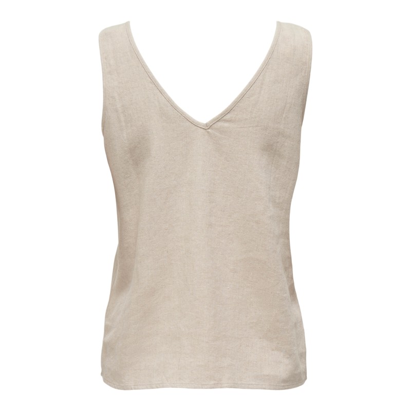 JDY Say S/L Hør Top - Oatmeal