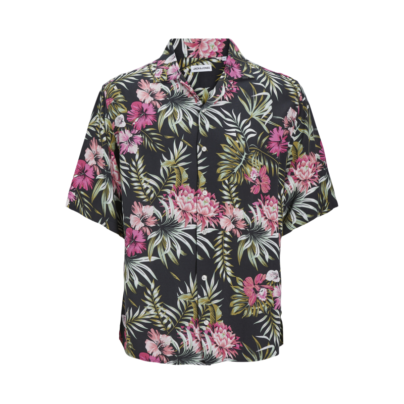 JACK & JONES Ejeff Aop Resort Shirt Kortærmet Sn Pls - Pink Nectar