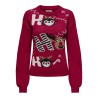 ONLY Xmas Strikket Julesweater - Chili Pepper