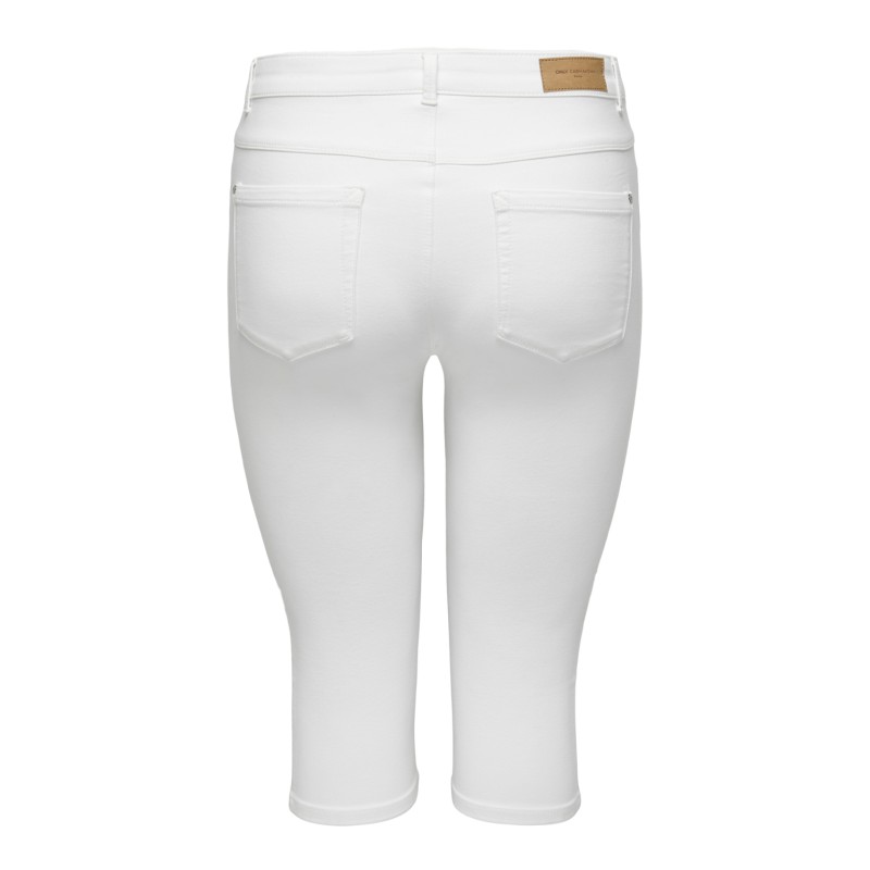 ONLY CARMAKOMA Augusta Højtaljede Skinny Denim Knickers White - Hvid
