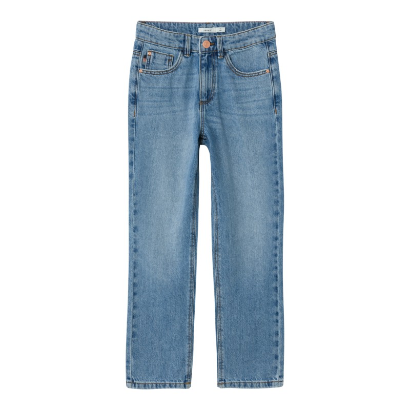 NAME IT Kids Rose HW Straight Jeans - Medium Blue Denim