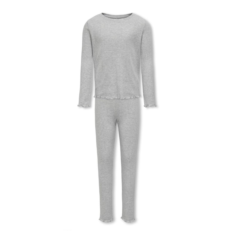 KIDS ONLY Munte Loungewear Langærmet Bukser Set Jrs - Light Grey Melange