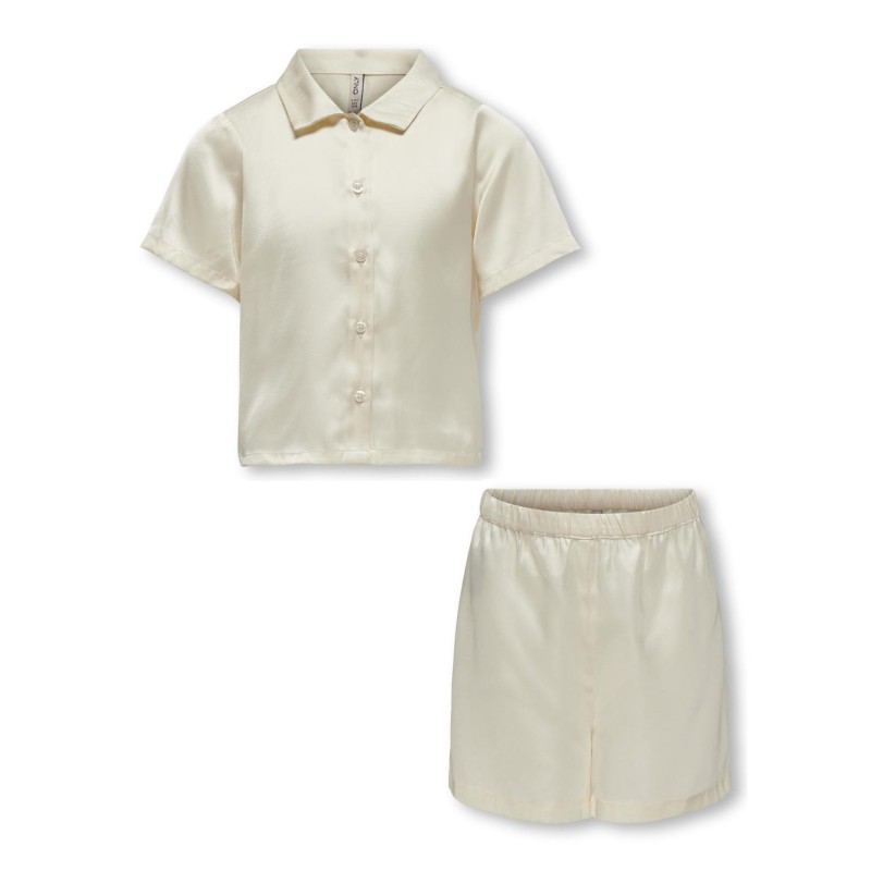 KIDS ONLY Sarah Kort Satin Nightwear Set Vævet - Birch