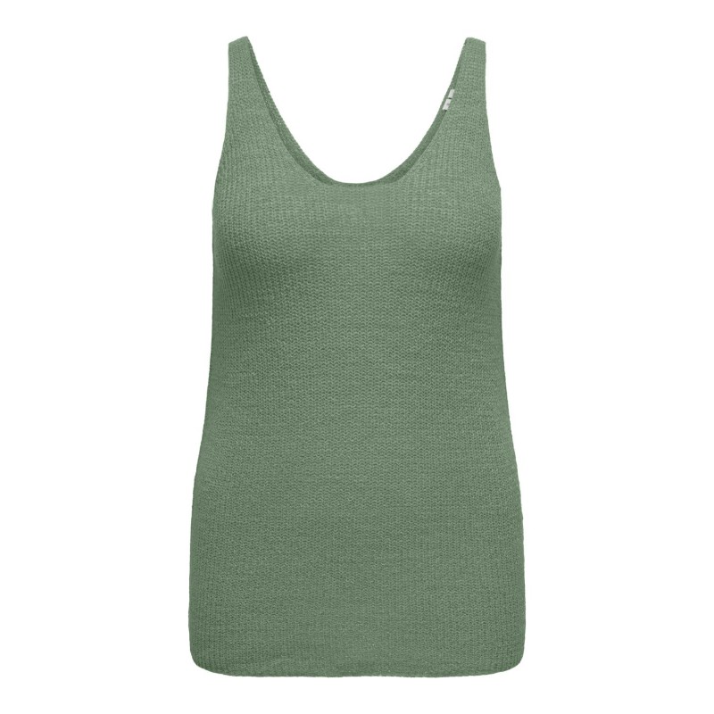 ONLY CARMAKOMA Sunny Sl Rib V-Neck Knt - Hedge Green