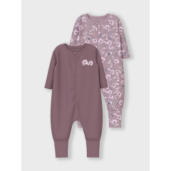 NAME IT Nightsuit 2P Zip Ff Grape Flower - Grape Shake