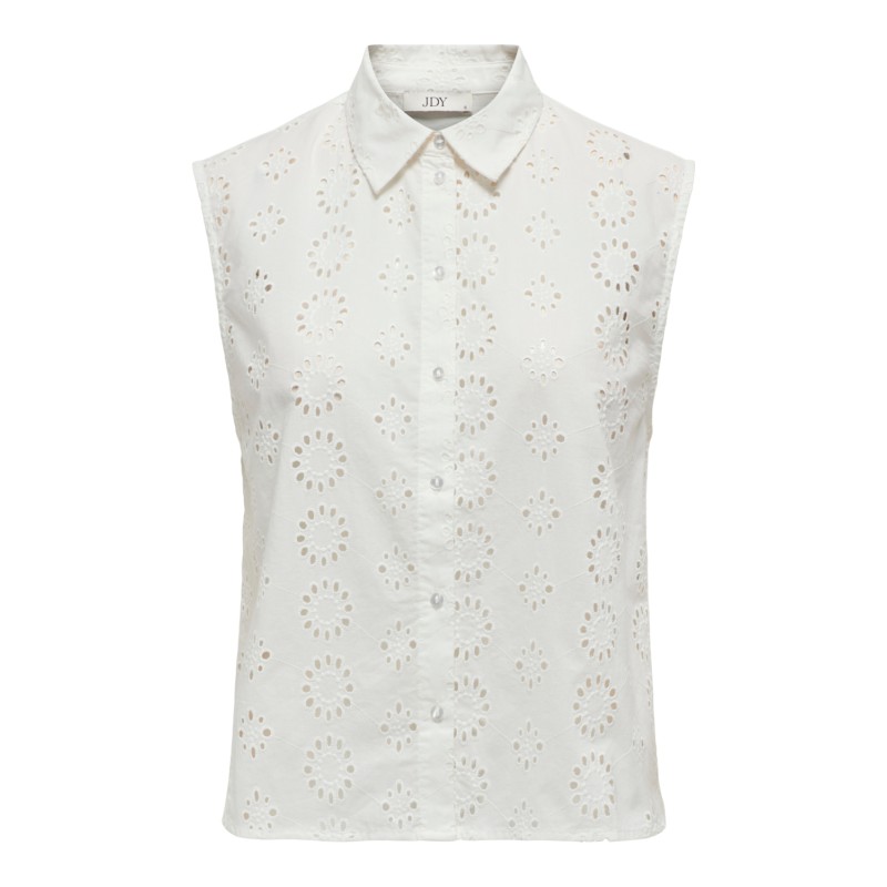 JDY Tallie S/L Shirt Vævet - Cloud Dancer