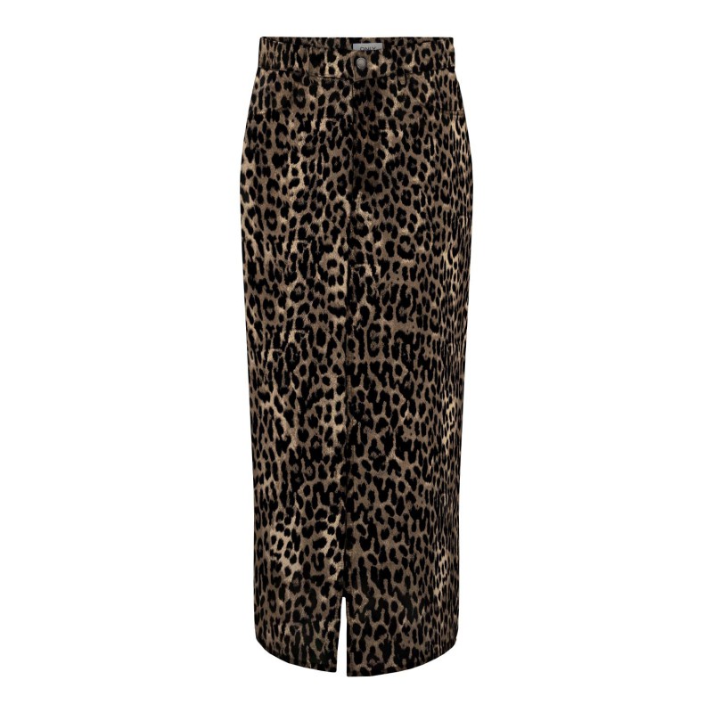 ONLY Cilla-Anlie Lang Aop Slit Skirt Pnt - Sort