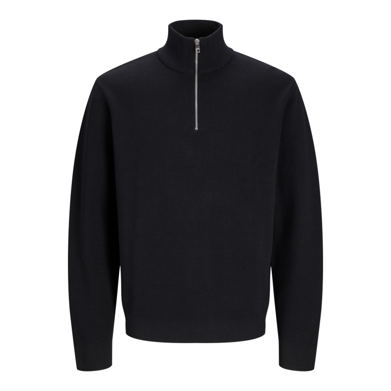 JACK & JONES Jprblamilano Stitch Knit Half Zip Sn - Sort Beauty