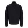 JACK & JONES Blamilano Stitch Strik Kvart Lynet Sweater - Black Beauty ONline