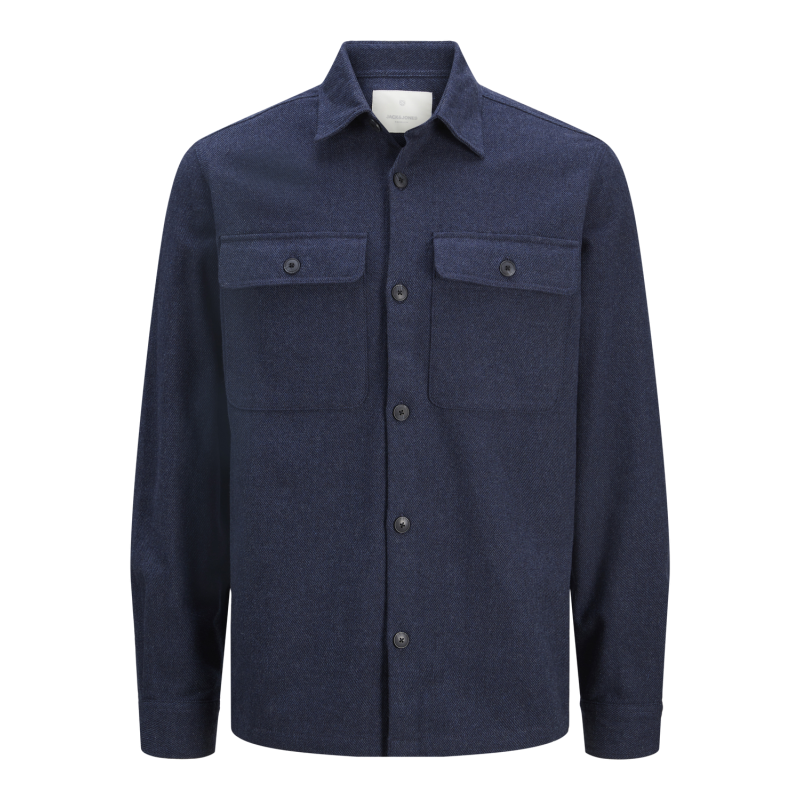 JACK & JONES Jprraymond Melange Solid Langærmet Overshirt Sn - Sargasso Sea