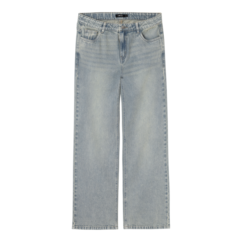 LMTD Mirty Denim Lavtaljede Brede Bukser - Light Blue Denim