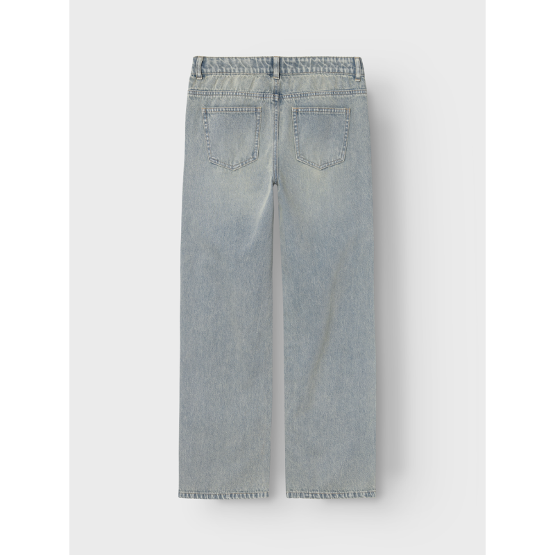 LMTD Mirty Denim Lavtaljede Brede Bukser - Light Blue Denim