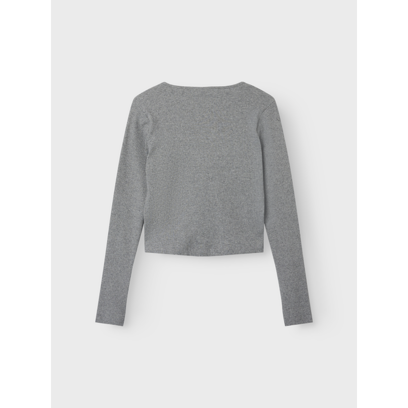 LMTD Kula Langærmet Rib Cardigan - Grey Melange