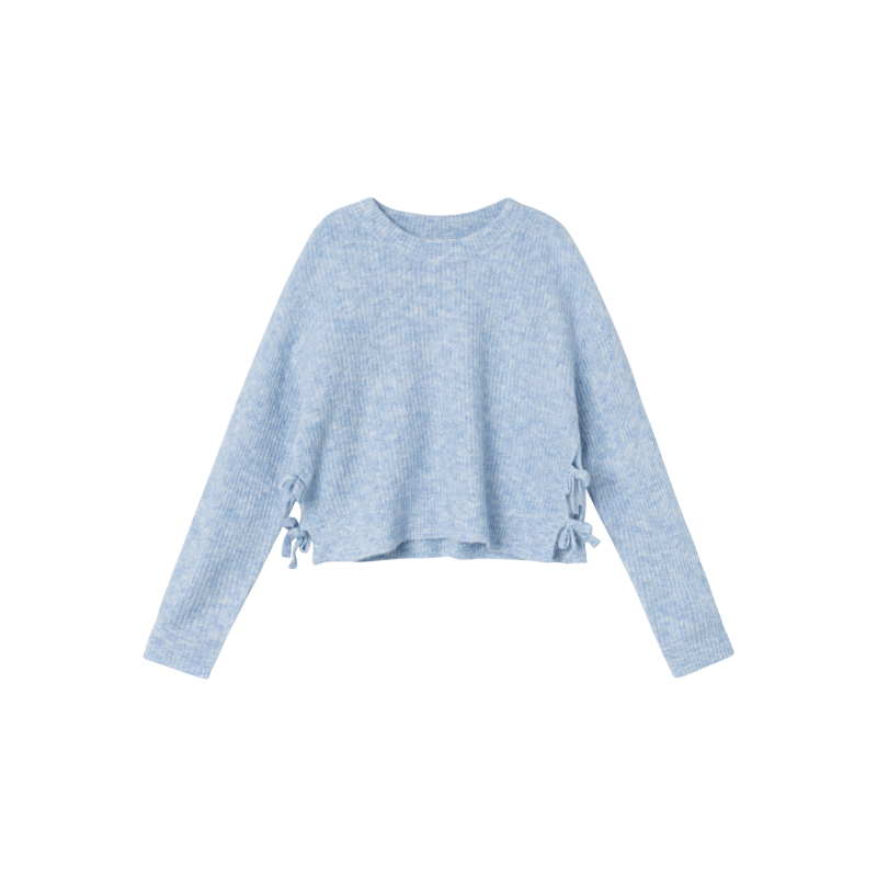 NAME IT Nkflinnea Langærmet Loose Kort Knit - Silver Lake Blue