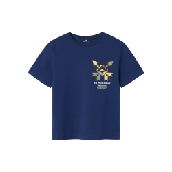 NAME IT Nkmkaraffel Kortærmet Loose Top - Blueprint