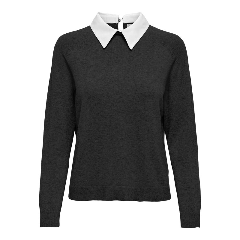 ONLY CARMAKOMA Angie Life Langærmet Mix Collar Knt - Sort