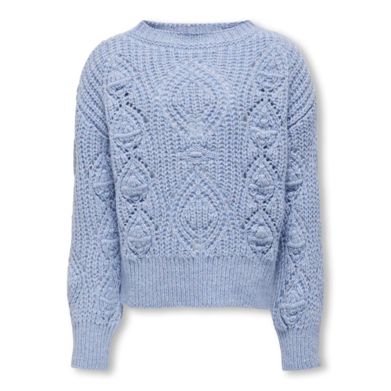 KIDS ONLY Rosetta Langærmet Glitter Knt - Cashmere Blue