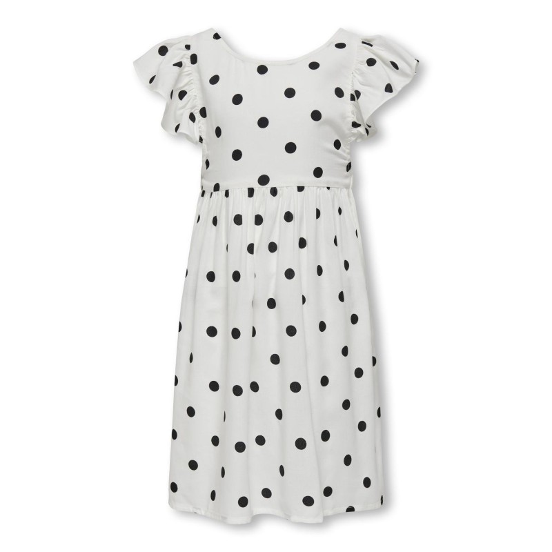 KIDS ONLY Dotty S/L Detail Kjole Vævet - Cloud Dancer