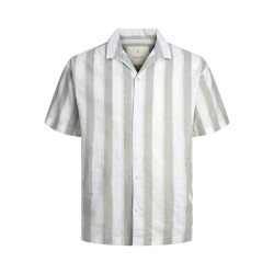 JACK & JONES Jprccsummer Stripe Resort Shirt S/S Ps - Lily Pad