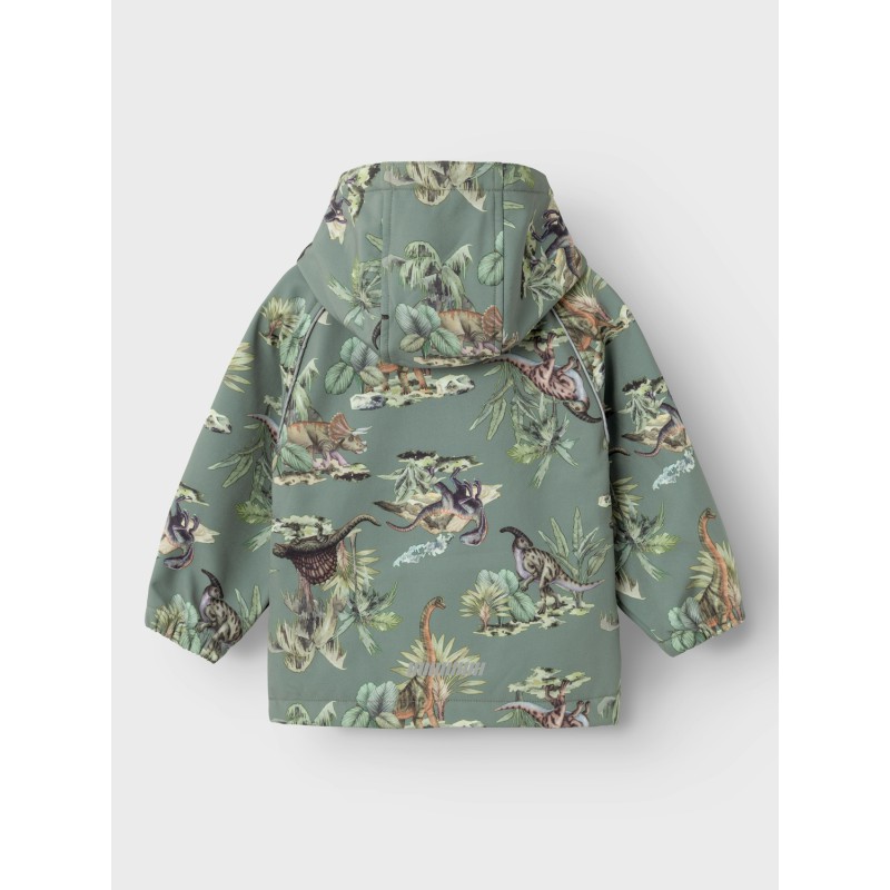 NAME IT Mini Softshell Dino Jakke - Agave Green