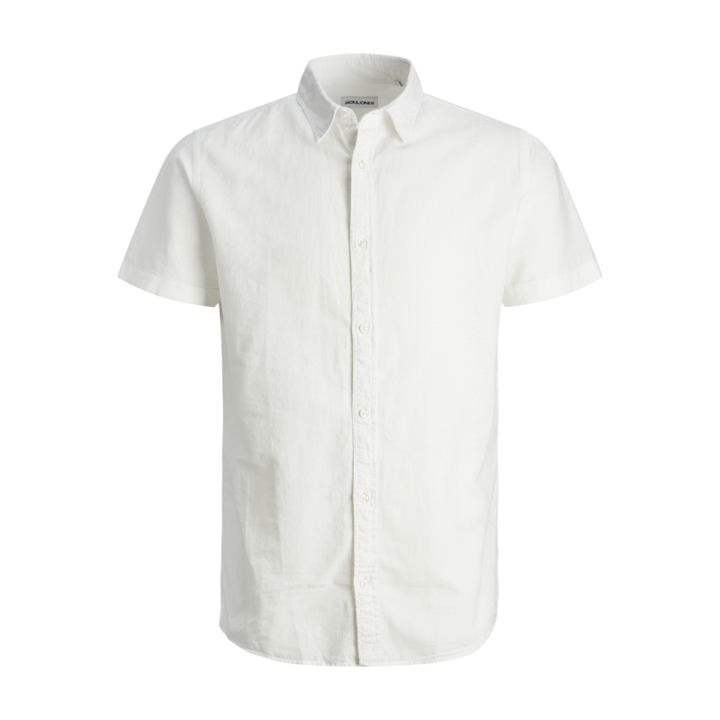JACK & JONES Elinen Blend Shirt Kortærmet Sn Pls - Hvid
