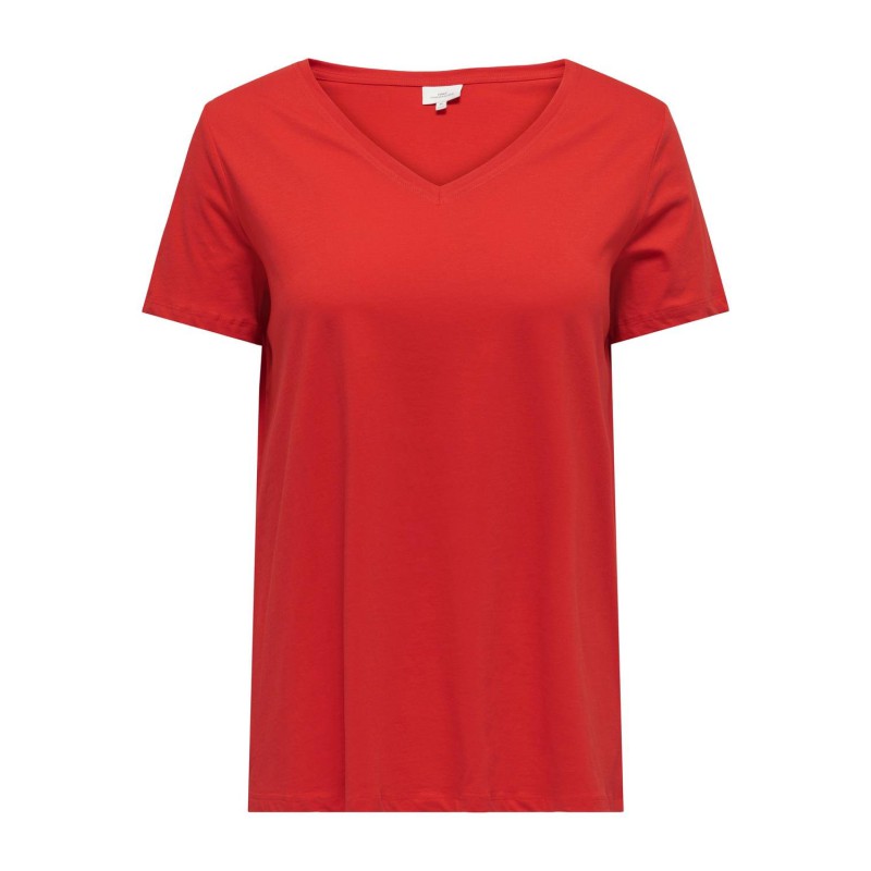 ONLY CARMAKOMA Bonnie S/S A-Shape T-shirt- Flame Scarlet