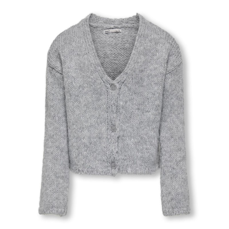 KIDS ONLY Marie Langærmet V-Neck Cardigan Knt - Light Grey Melange