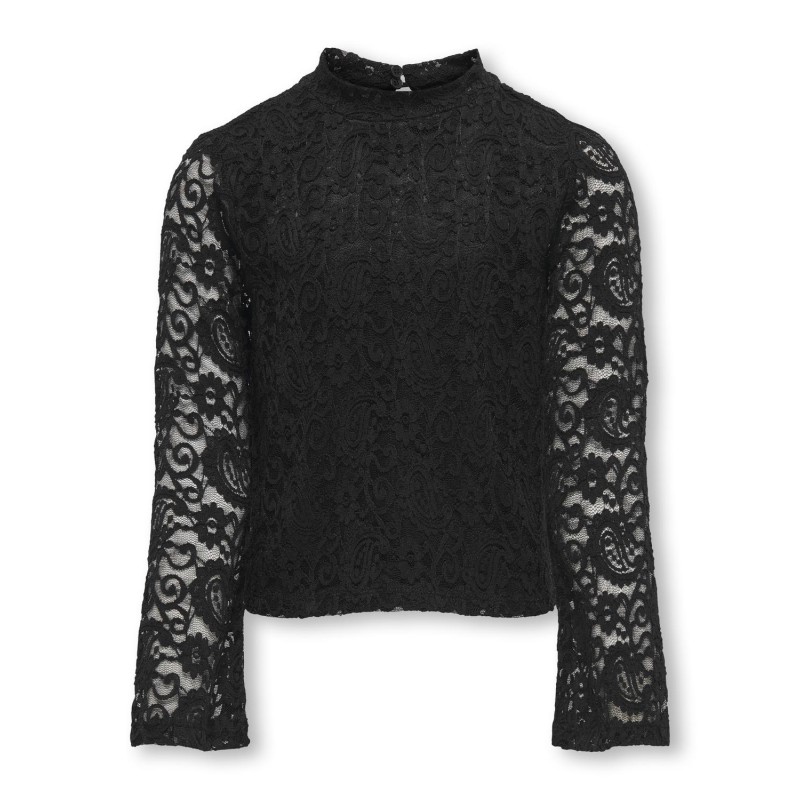 KIDS ONLY Milly Langærmet Flared Sleeve Lace Top Jrs - Sort