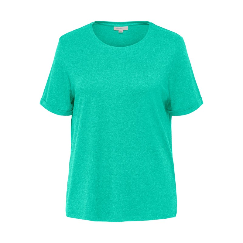 ONLY CARMAKOMA Moster S/S Fold Up Top Jrs - Spearmint