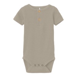 NAME IT Baby Rib S/S Bodystocking - Pure Cashmere