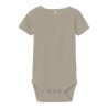 NAME IT Baby Rib S/S Bodystocking - Pure Cashmere