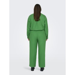ONLY CARMAKOMA Hør Pull-Up Bukser - Green Bee