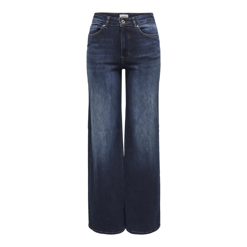 ONLY Madison Blush Højtaljede Brede Denim Tai081 - Dark Blue Denim