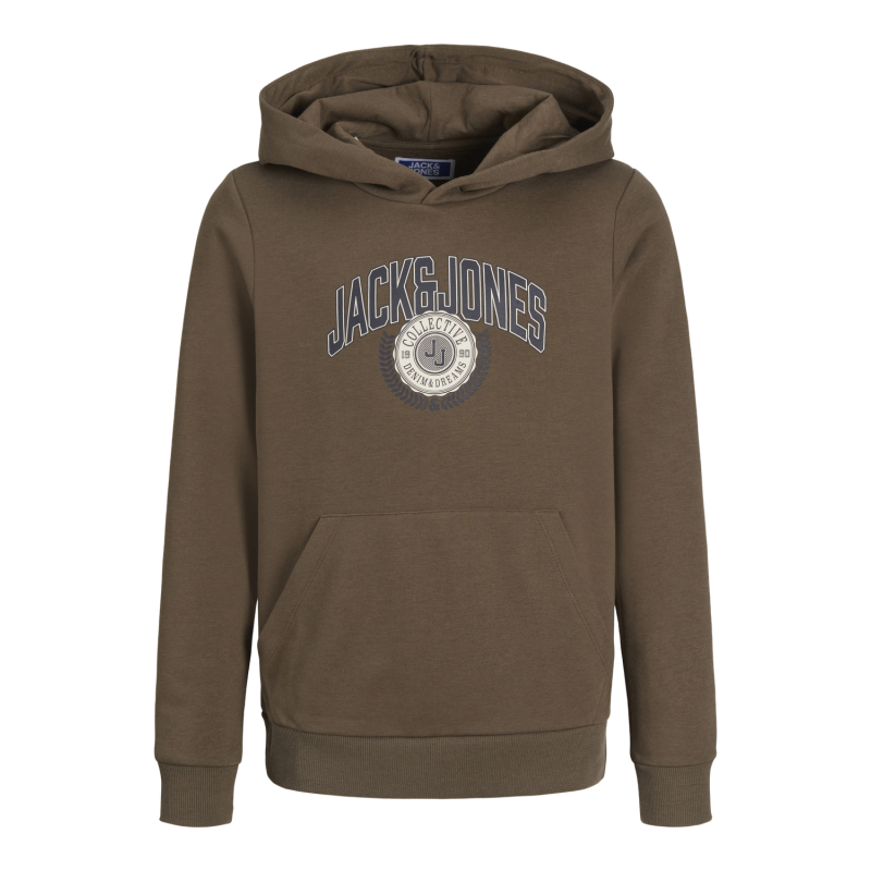 JACK & JONES JUNIOR Jjkam Varsity Branding Sweat Hood Junior - Canteen