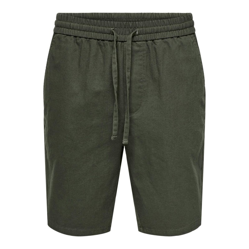 ONLY & SONS Linus Loose Hør Shorts - Olive Night