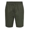 ONLY & SONS Linus Loose Hør Shorts - Olive Night