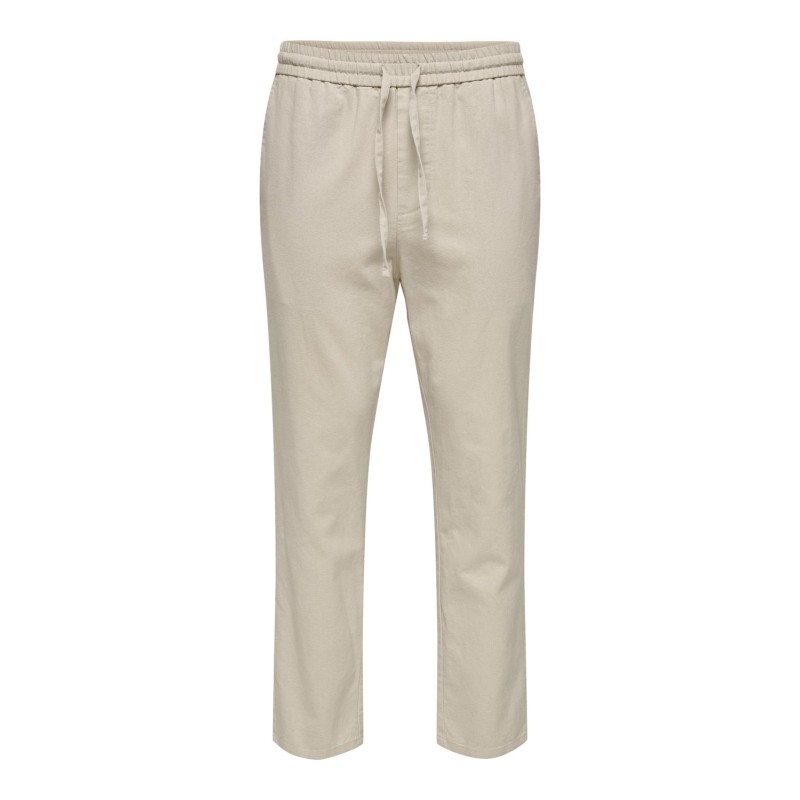 ONLY & SONS Linus Crop Hør Bukser - Silver Linning