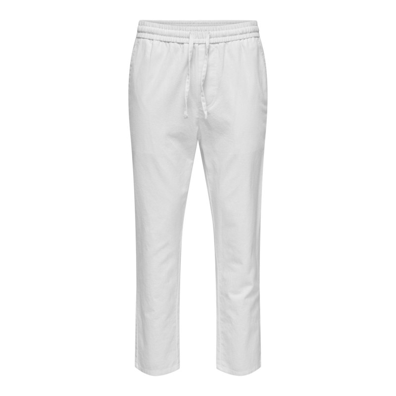 ONLY & SONS Linus Crop Hør Bukser - Bright White