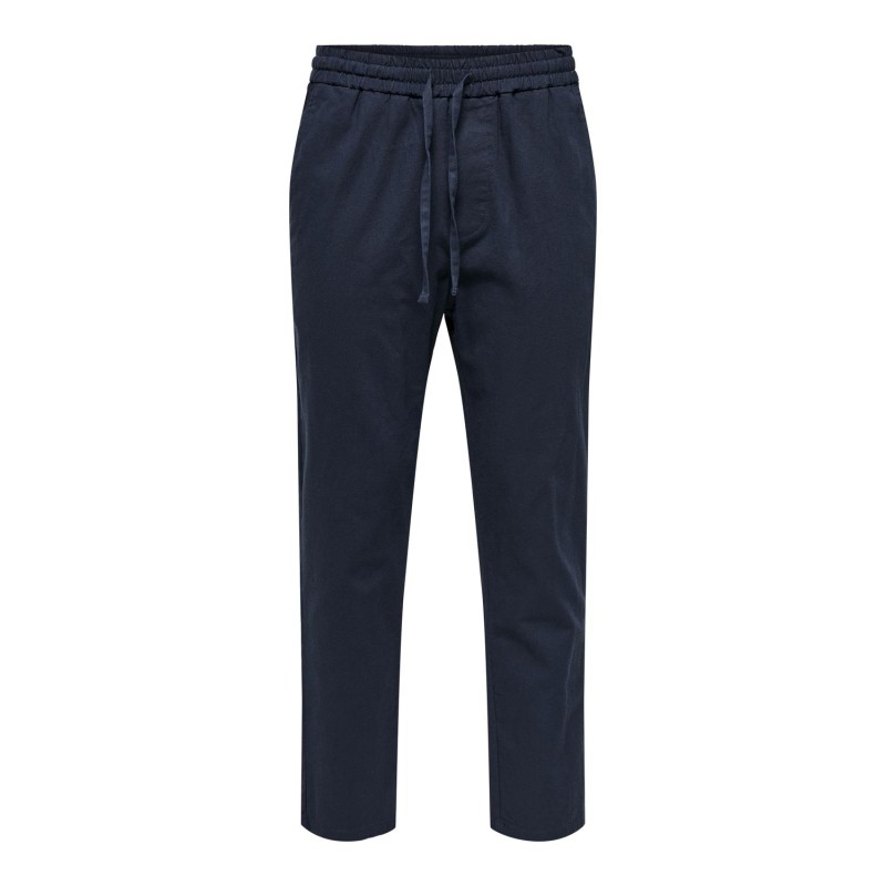 ONLY & SONS Linus Crop Hør Bukser - Dark Navy