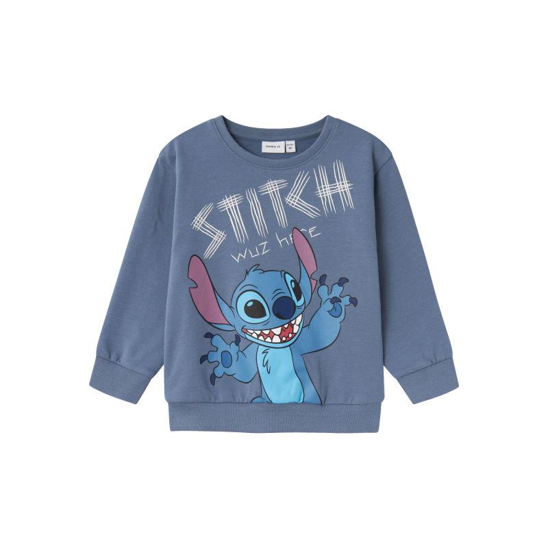 NAME IT Neil Stitch Nreg Sweat Bru Wdi - Flint Stone