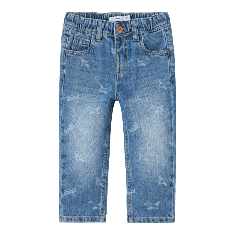 NAME IT Silas Tapered Aop Jeans 2240-Be S - Medium Blue Denim