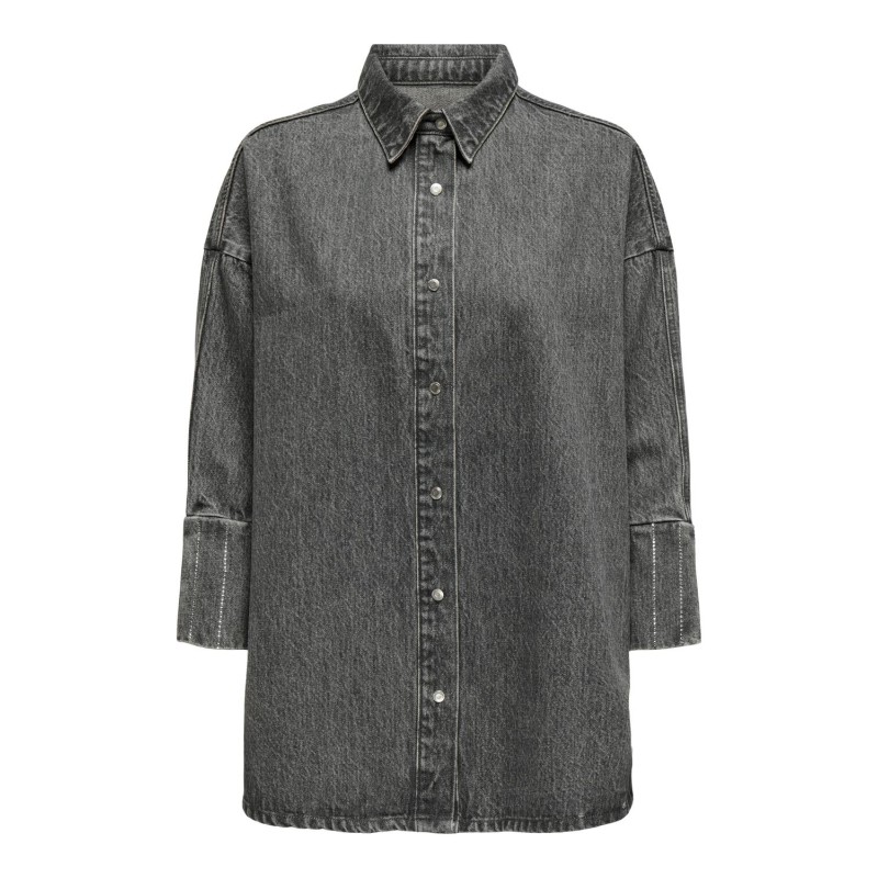 ONLY Grace Langærmet Rhinest Ps Denim Shirt Azg - Light Grey Denim