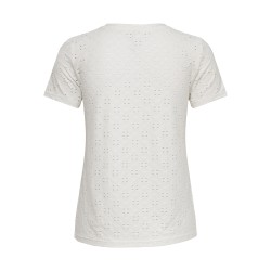 JDY Cathinka S/S Tag Top Jrs - Cloud Dancer