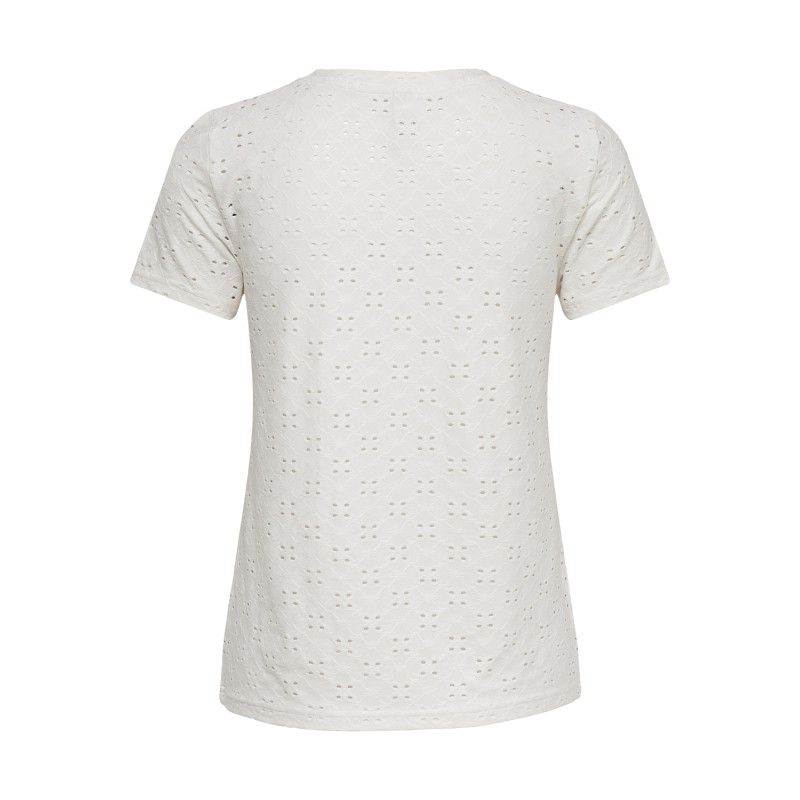 JDY Cathinka S/S Tag Top Jrs - Cloud Dancer