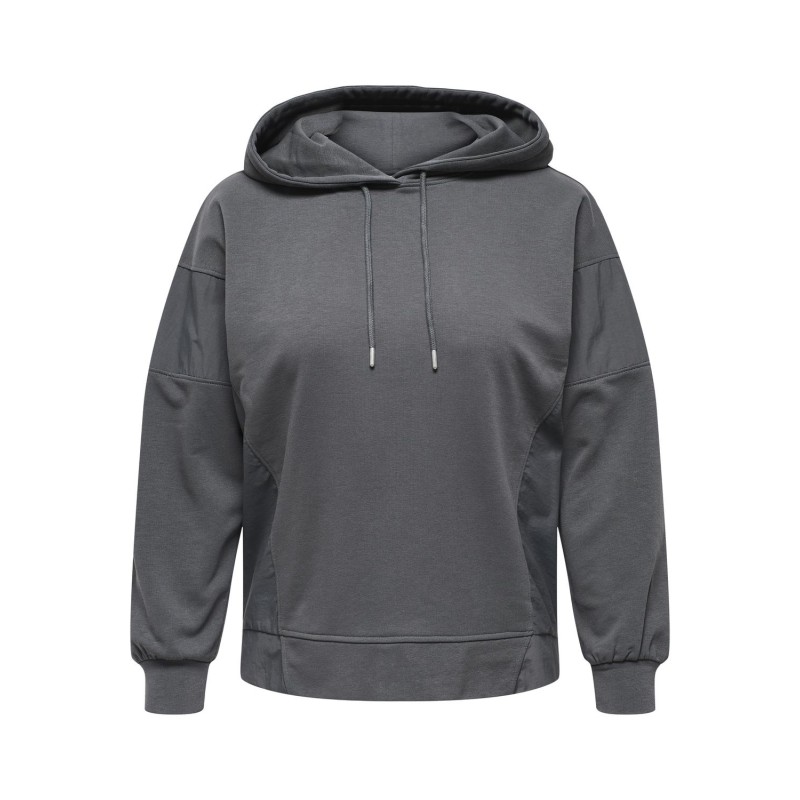 ONLY CARMAKOMA Sabine Langærmet Hoodie Swt Jrs - Magnet