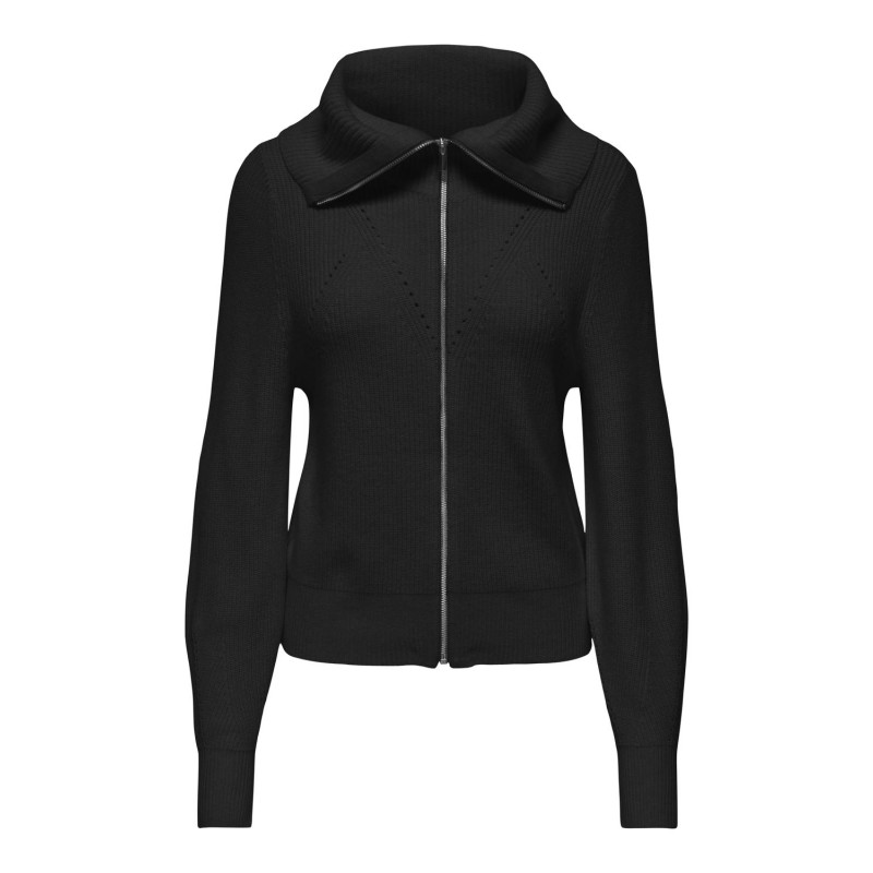 ONLY Fia Langærmet Zip High Neck Cardigan Cc Knt - Sort