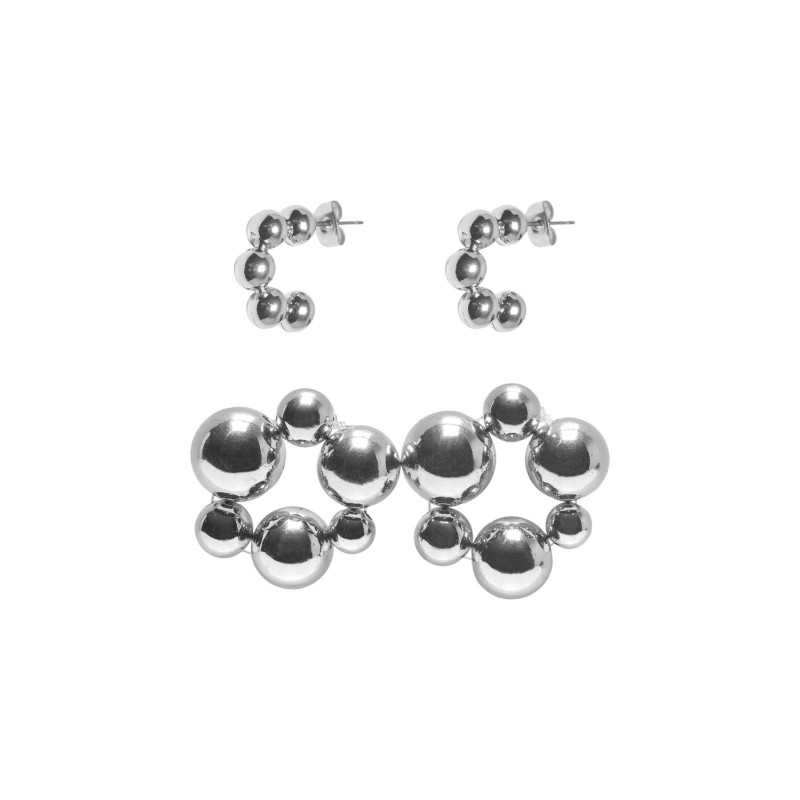 ONLY Jekortærmetabell 2-Pack Metal Earrings Acc - Silver