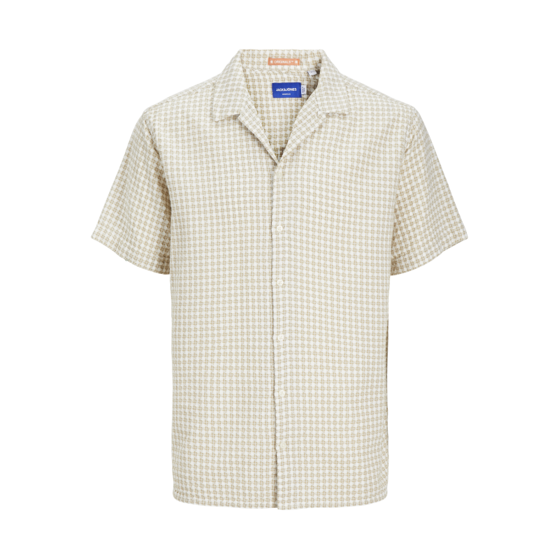 JACK & JONES Jorluke Dobby Check Shirt Kortærmet Pls - Fields Of Rye