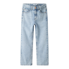 NAME IT Kids Rose HW Straight Jeans - Light Blue Bleached Denim