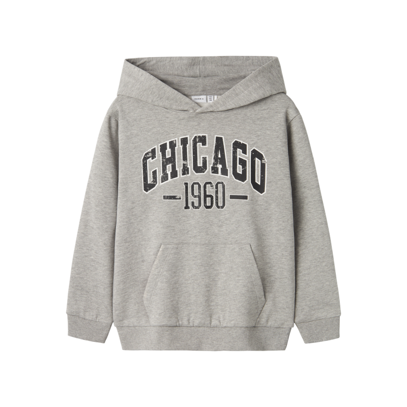 NAME IT Nkmteeddy Langærmet Nreg Sweat Wh Bru - Grey Melange